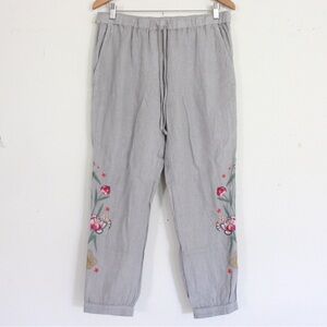 Johnny Was Jessica Linen Embroidered Jogger
